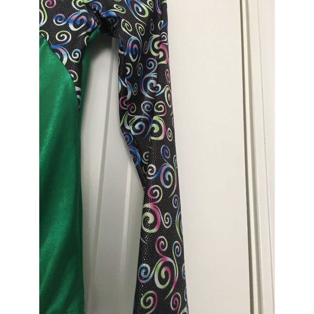 Girls Print Leotard Bodysuit Dance Ballet Green Size Unknown - Picture 7 of 10
